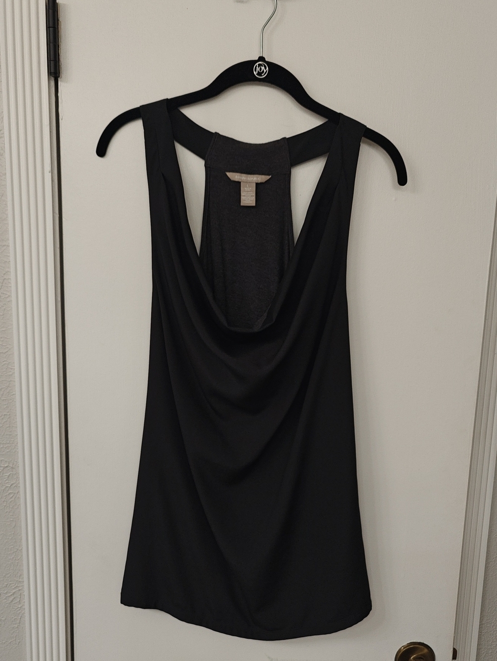 Banana Republic Black Draped Cowl Racerback Tank